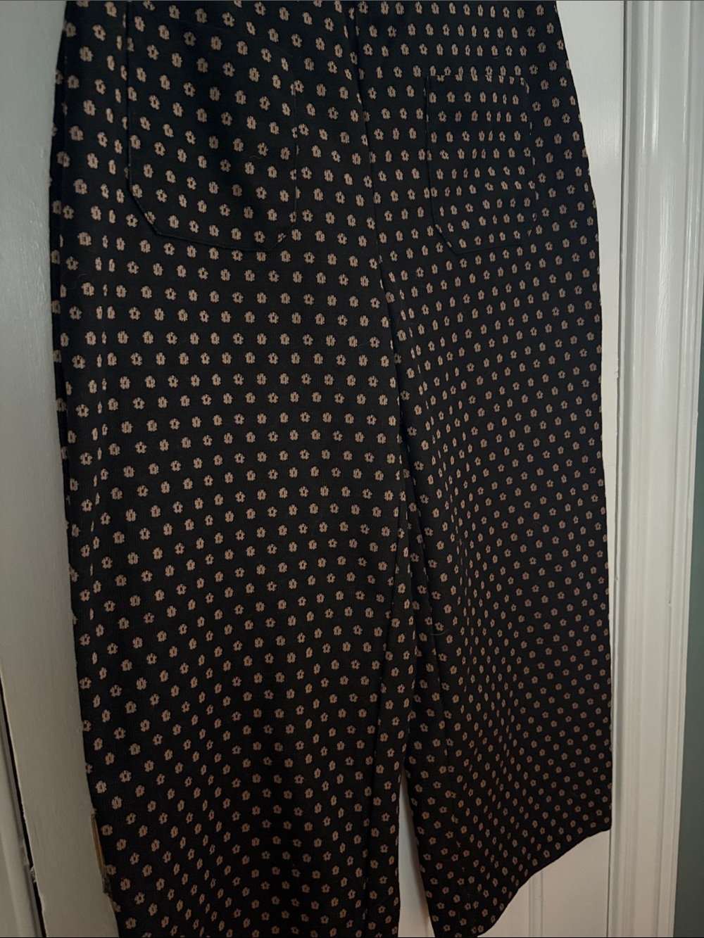 Jules & Leopold Black Chinos with Tan Micro Dot Print